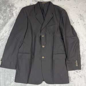 Peerless Men's Blazer Jacket Black Wool 3 Button Made In Canada